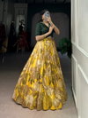Mustard Colour Tussar Silk With Printed Lehenga With Blouse Indo Western Bulk Orders In India NNK1137